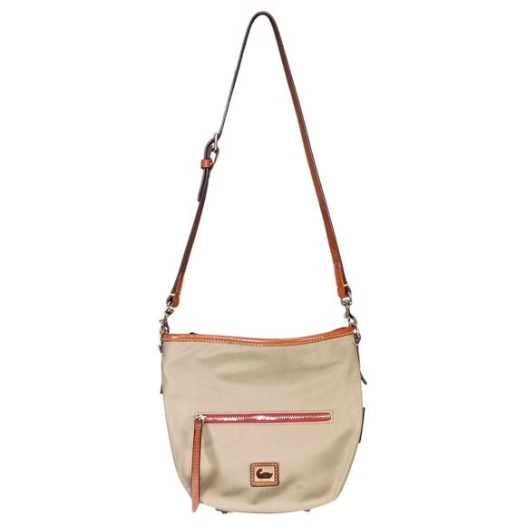 Dooney & Bourke Handbag Small Womens Nylon Shoulder Bag Gold Inner Pockets Purse - Picture 1 of 12